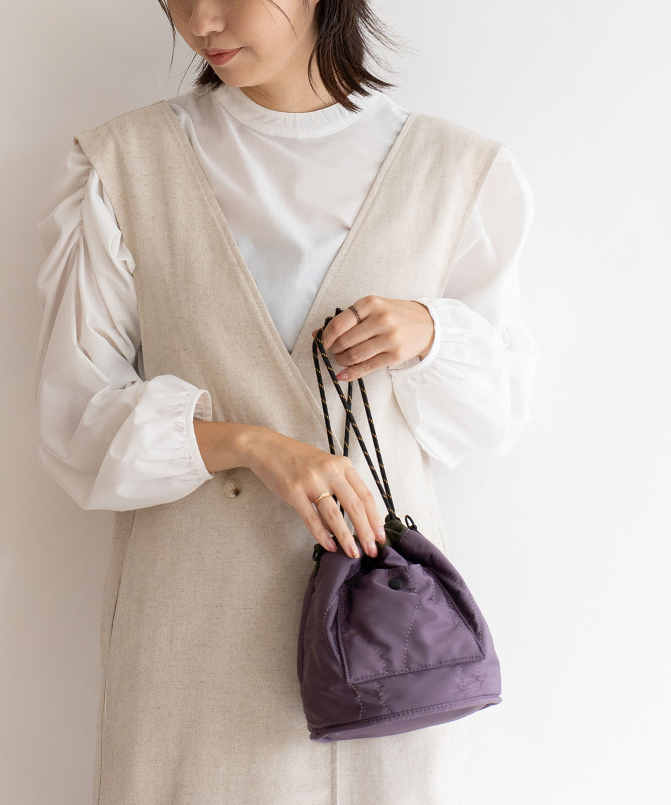 【ZARA】リバーシブルソフト巾着バッグ 6137/510/800 Zara Reversible Soft Drawstring Bag Black 6137/510/800