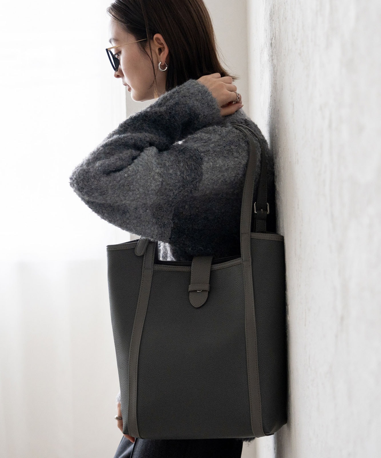 縦長ハンドバッグバイカラー | バッグ,トートバッグ,フェイクレザー