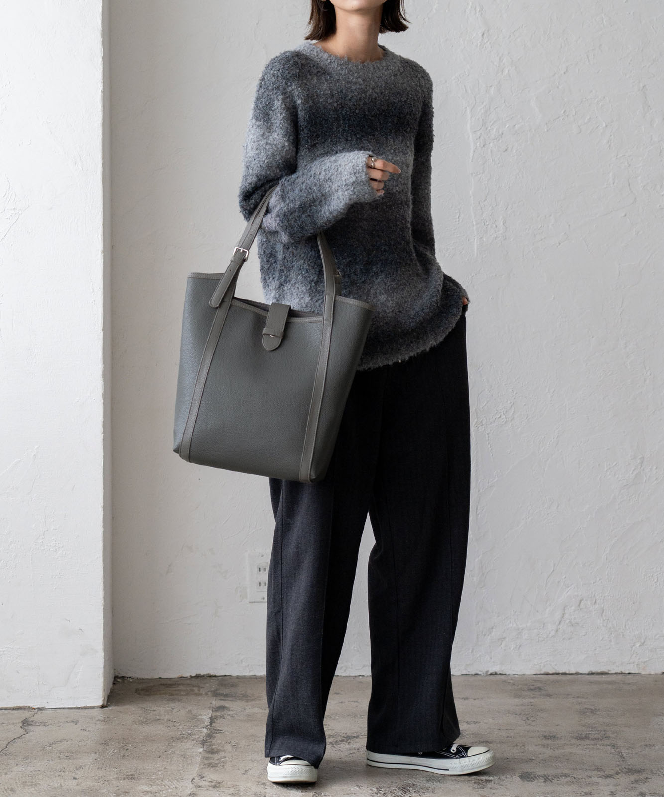 縦長ハンドバッグバイカラー | バッグ,トートバッグ,フェイクレザー