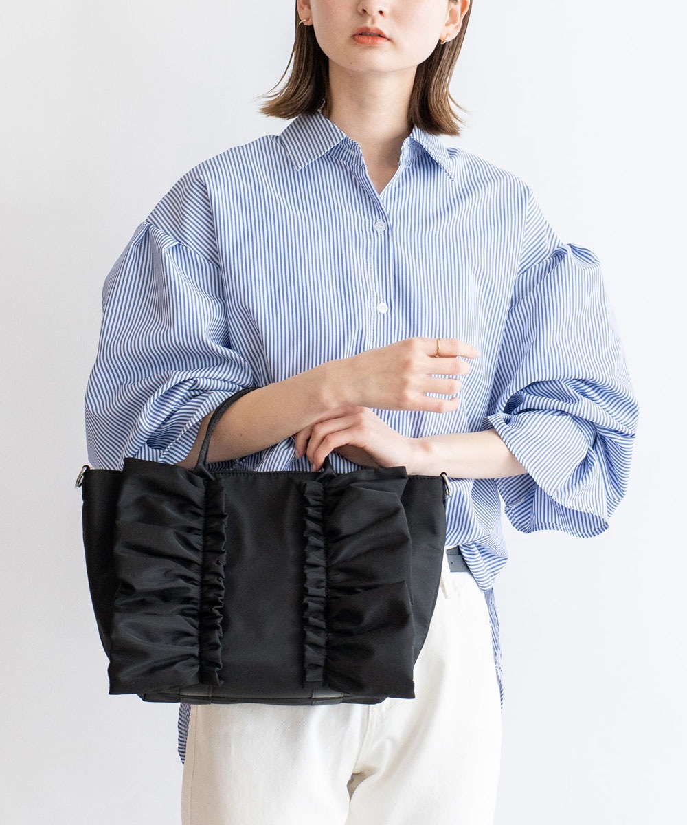 ナイロン2wayフリルトートバッグ | バッグ,トートバッグ