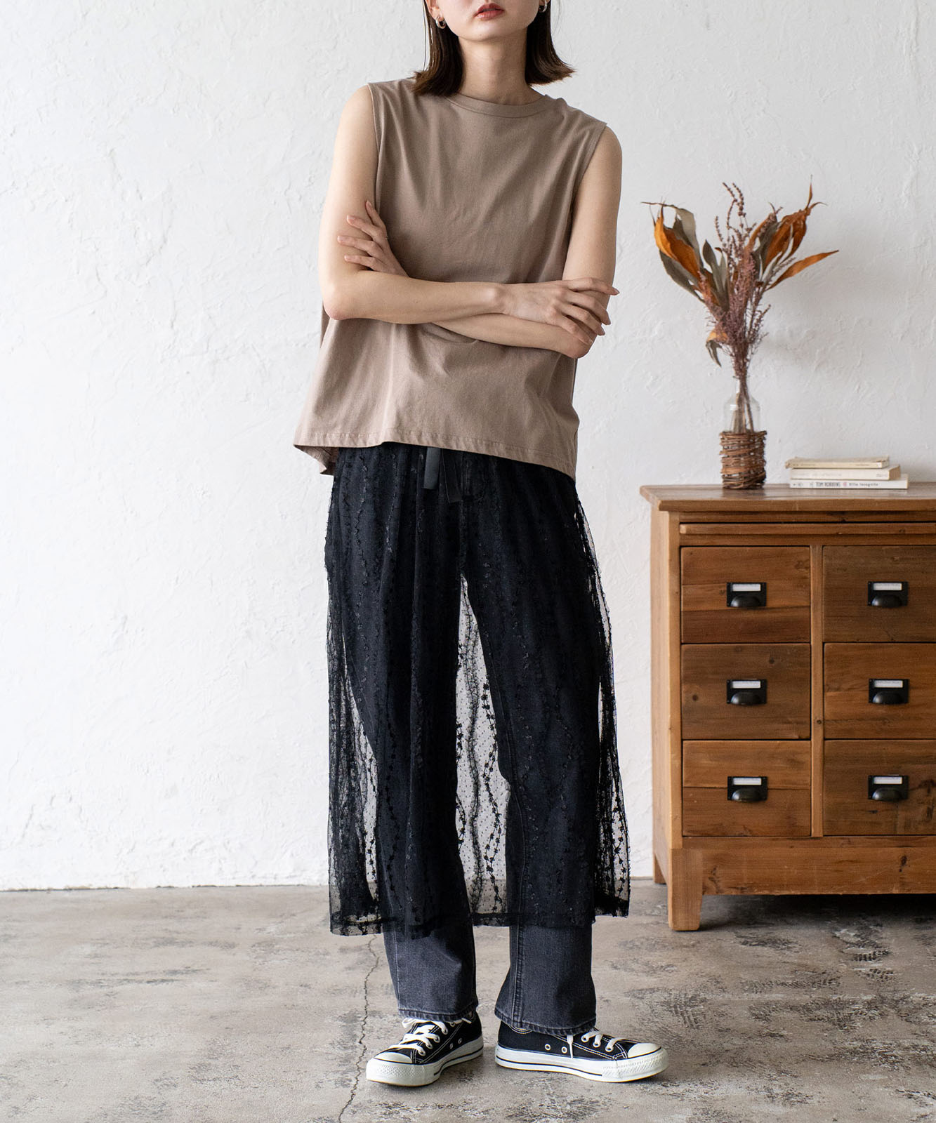 アニュアンス anuans シアーボリュームチュールスカート