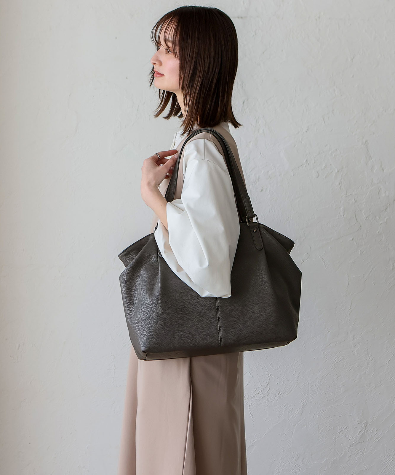 3ルームサイドタックトートバッグ | バッグ,トートバッグ,フェイク