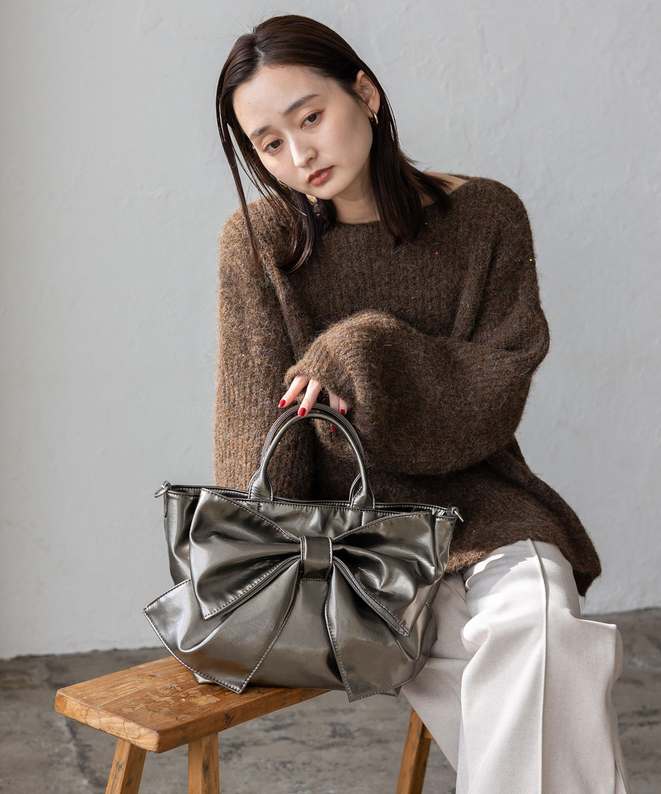 エナメル2wayリボントートバッグ | バッグ,トートバッグ,フェイク