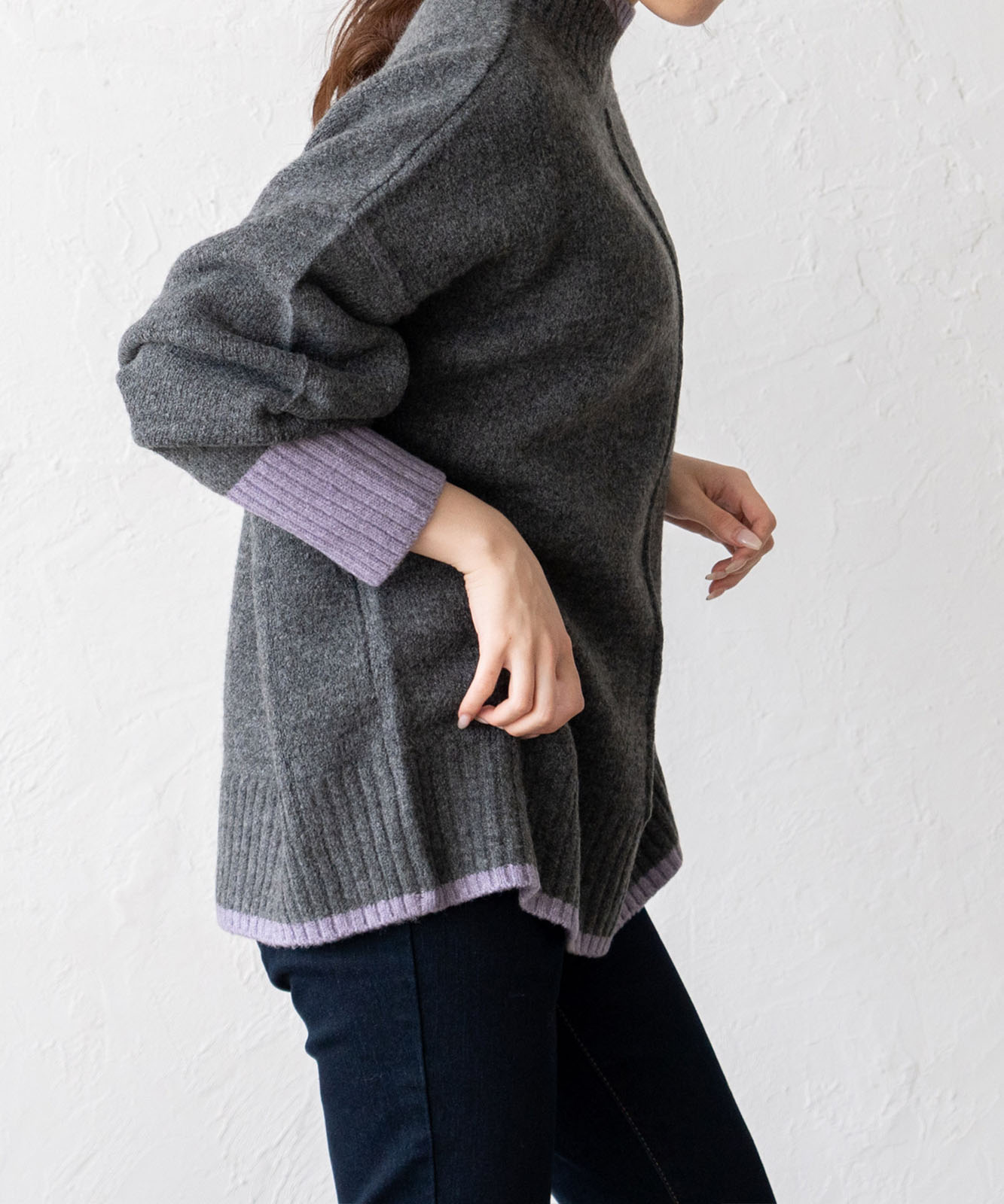 DEVILICIAN バイカラーネルフーディー size1 天竺オーバーサイズバイカラーハイネックニット | ファッション