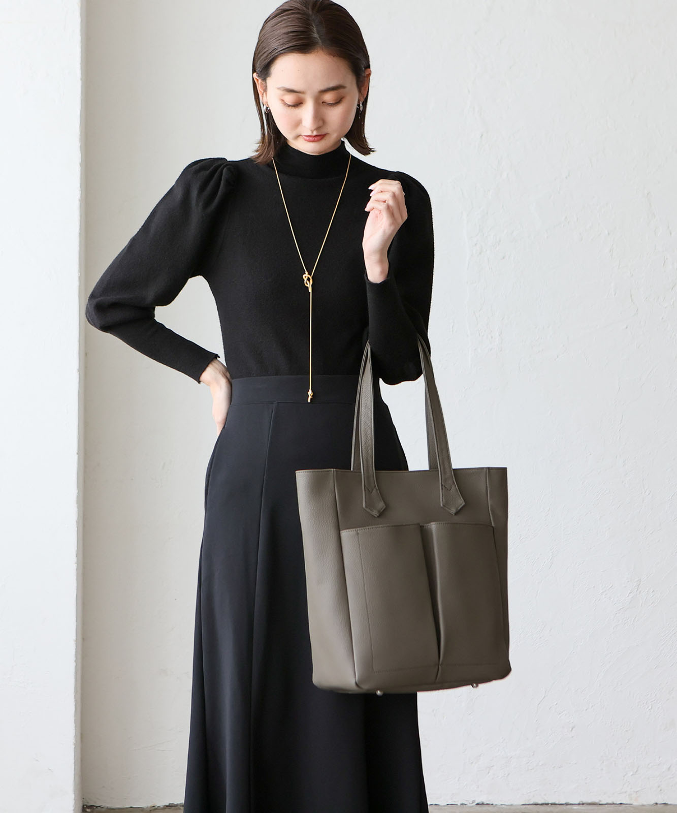 ★MUCENT★ フロントポケットビッグレザートートバッグ フロントポケット本革トートバッグ | バッグ,トートバッグ