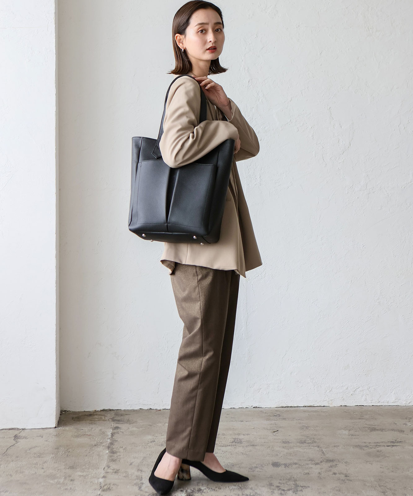 フロントポケット本革トートバッグ | バッグ,トートバッグ,レザー・革