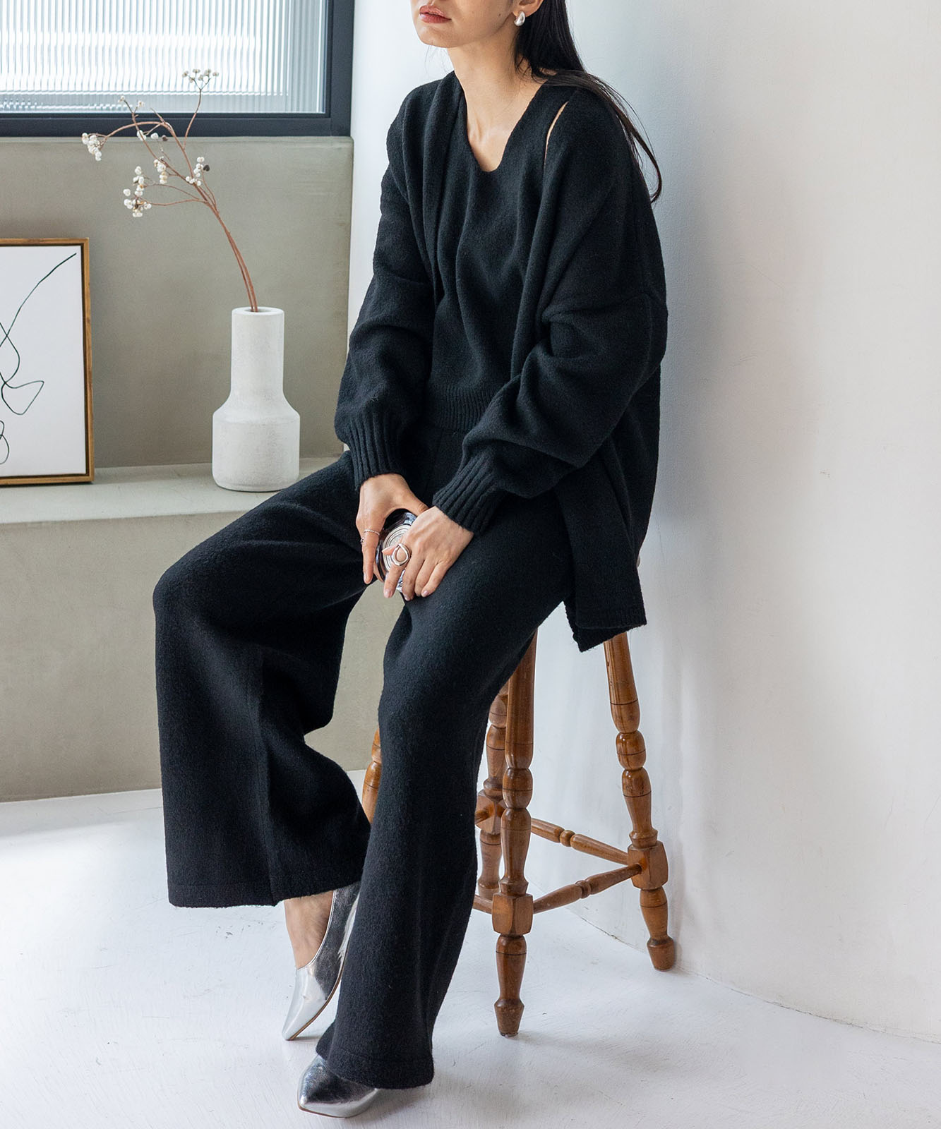 ウール混ニットセットアップ 3点セット | ファッション,アパレル