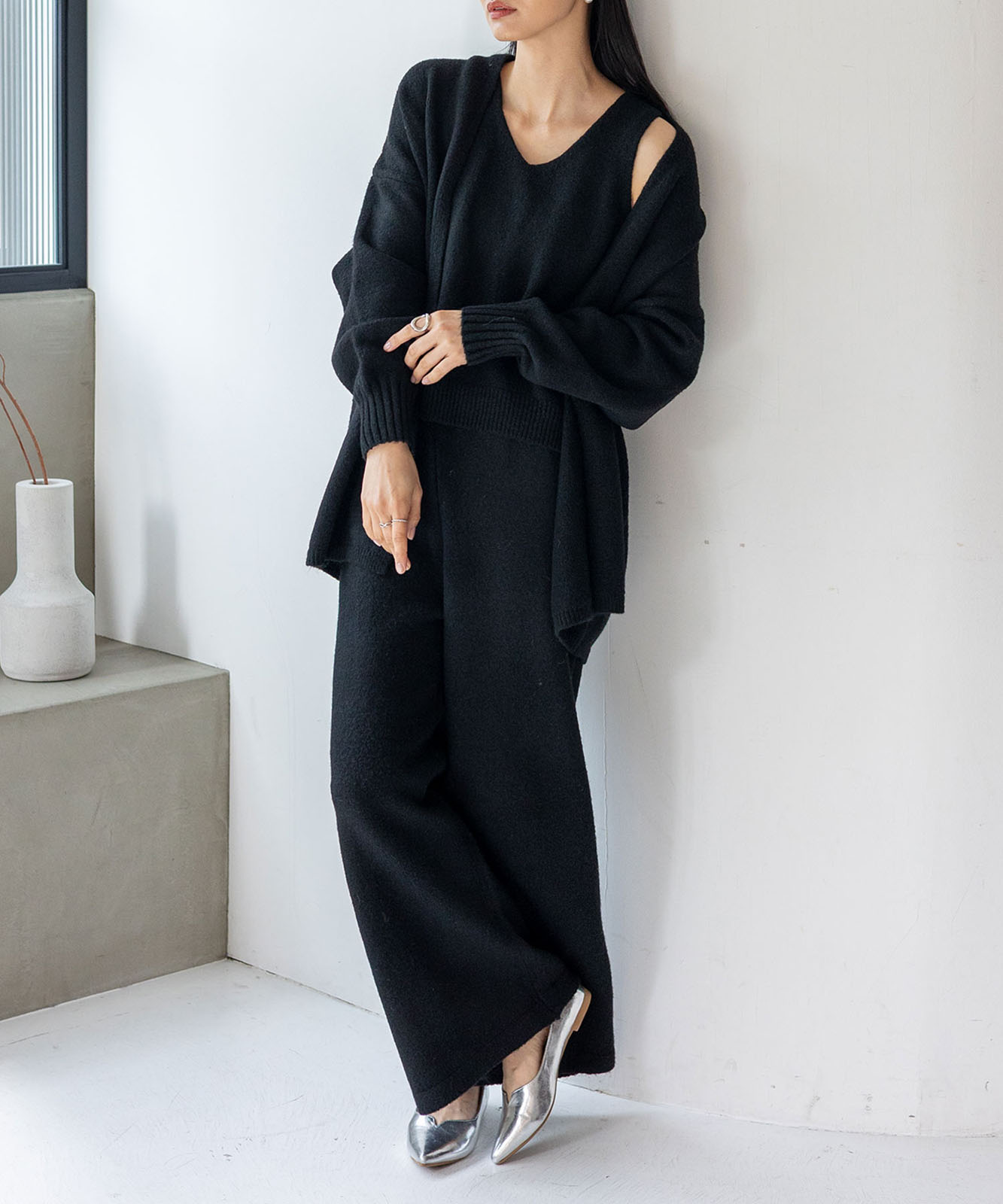 ウール混ニットセットアップ 3点セット | ファッション,アパレル