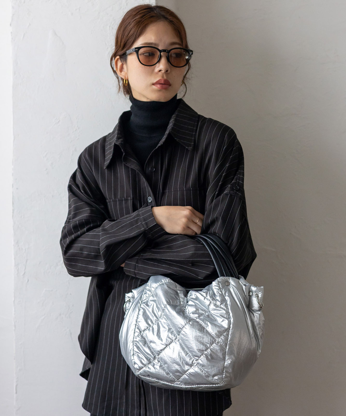 キルティング3収納ハンドバッグ | バッグ,トートバッグ,ナイロン