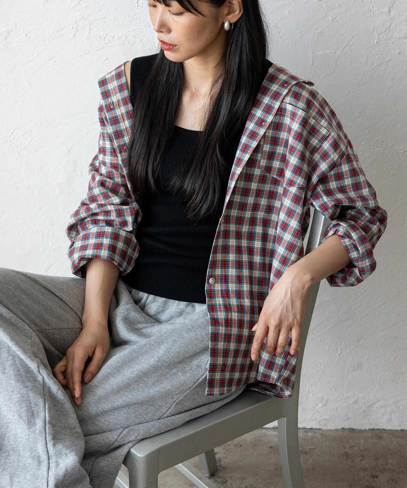 オーバーサイズタータンチェックシャツ | ファッション,アパレル