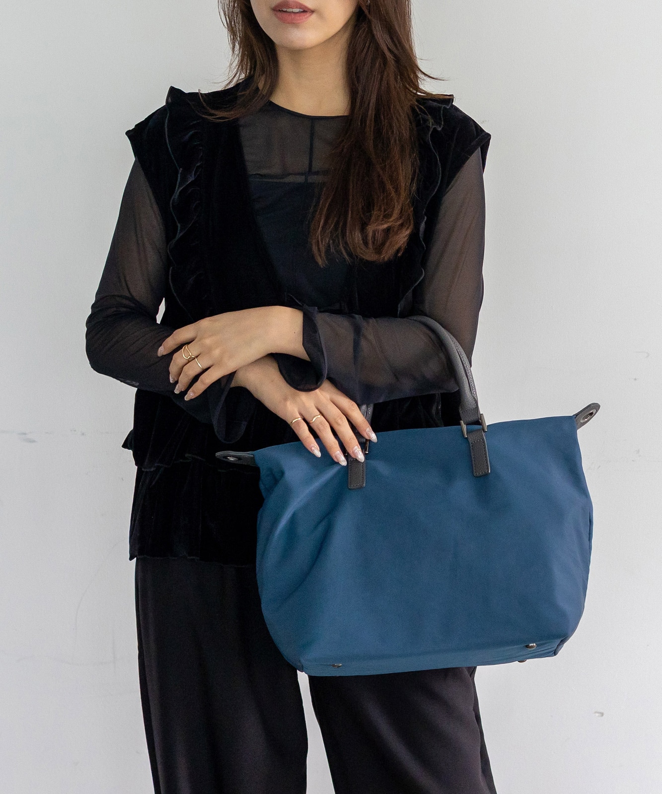 ネイビー ナイロン トートバッグ 三笠（mikasa） 大容量 トートバッグ ビジネス A3 National Trend 8280