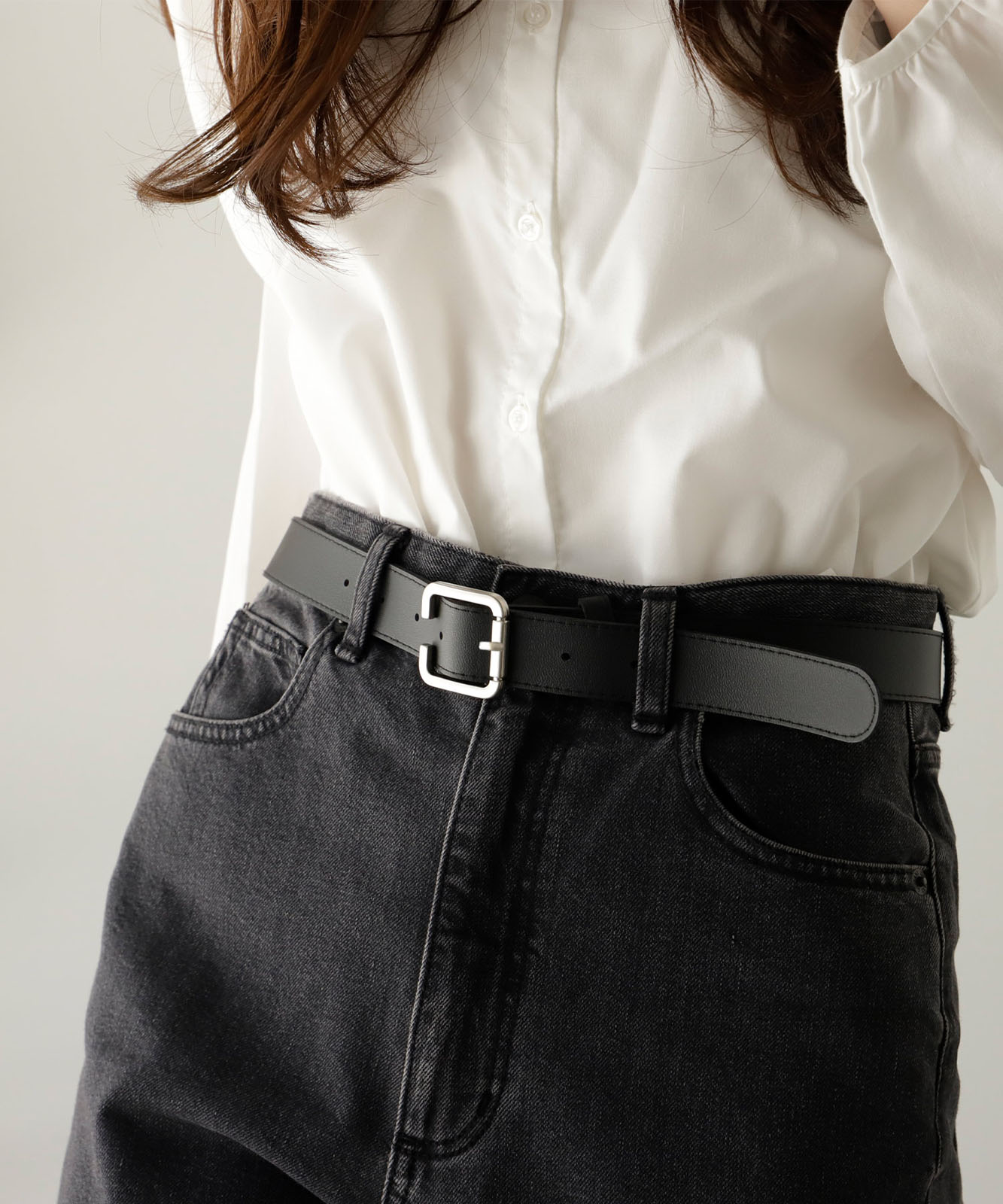 【aLORS】Cintura/ベルト(シルバーバックル) aLORS Cintura(ベルト) Nera(黒) x Argento(シルバー) – aLORS