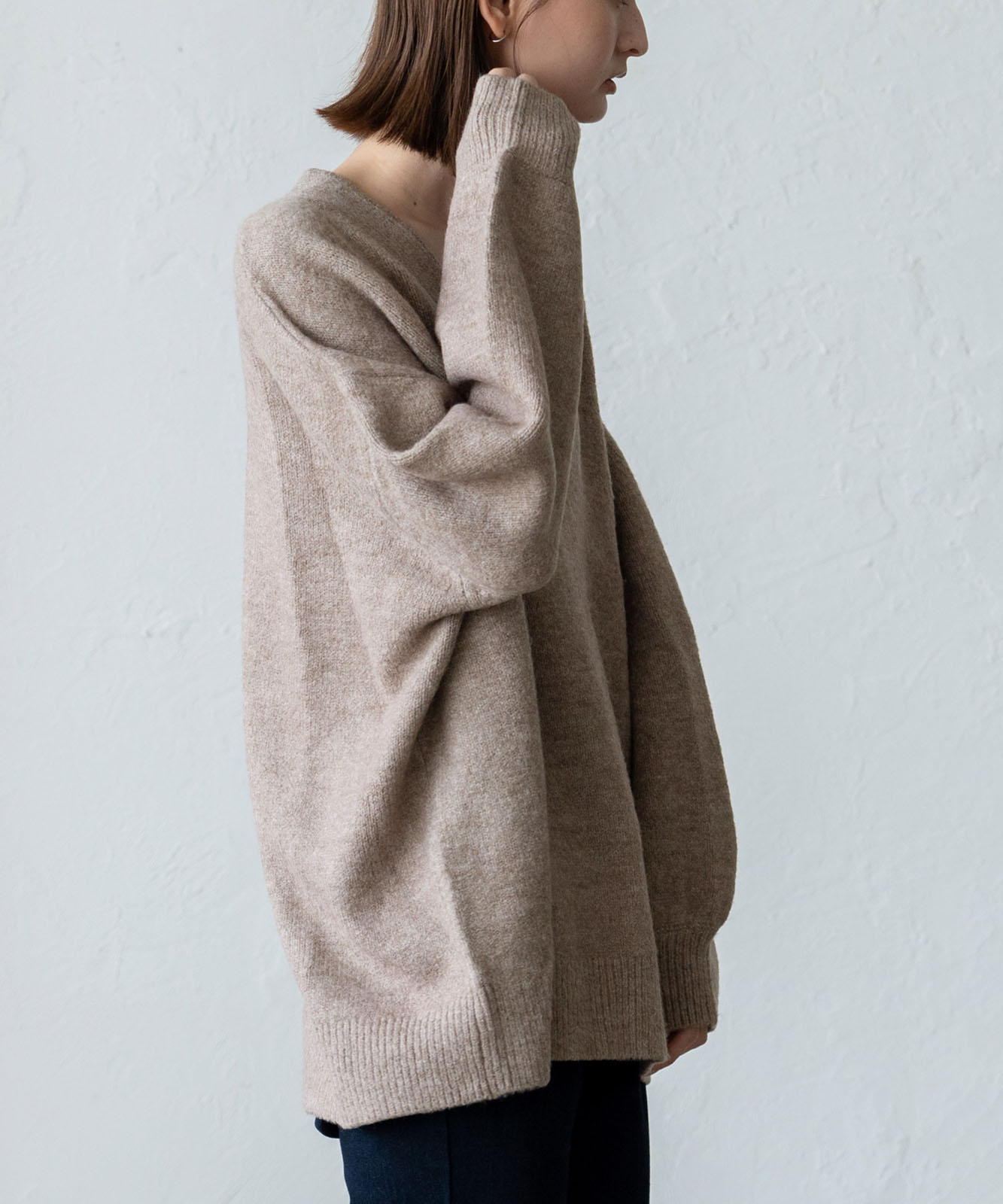 美品✨エブール♡シルクウールニット Vネックプルオーバー ゆったり