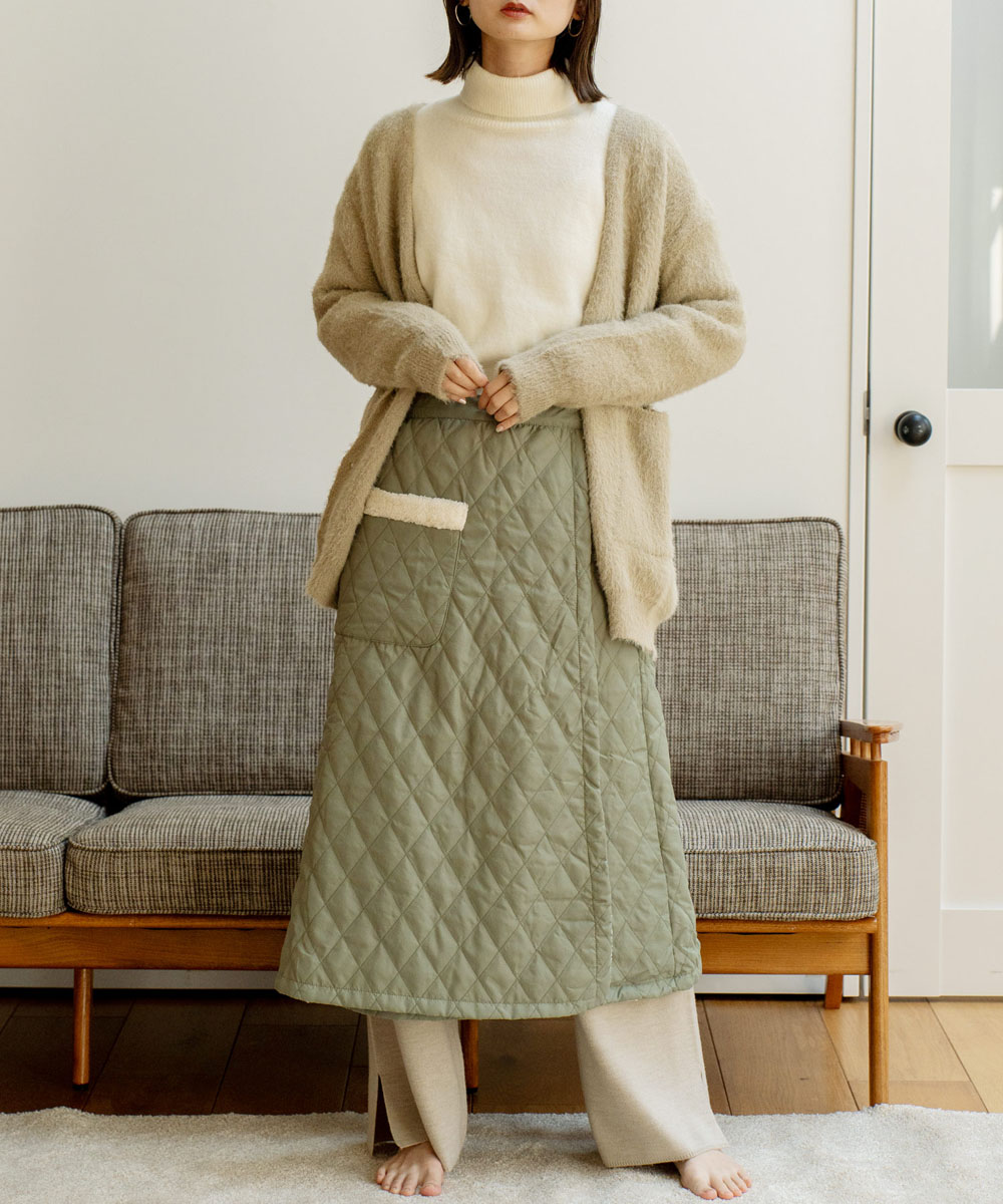 未使用級 現行 LOUIS VUITTON フレア キルティングスカート 黒 S 未