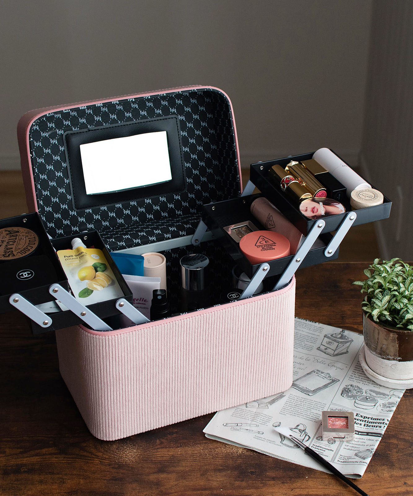 コーデュロイメイクボックス（左右各2段トレイ） | すべての商品