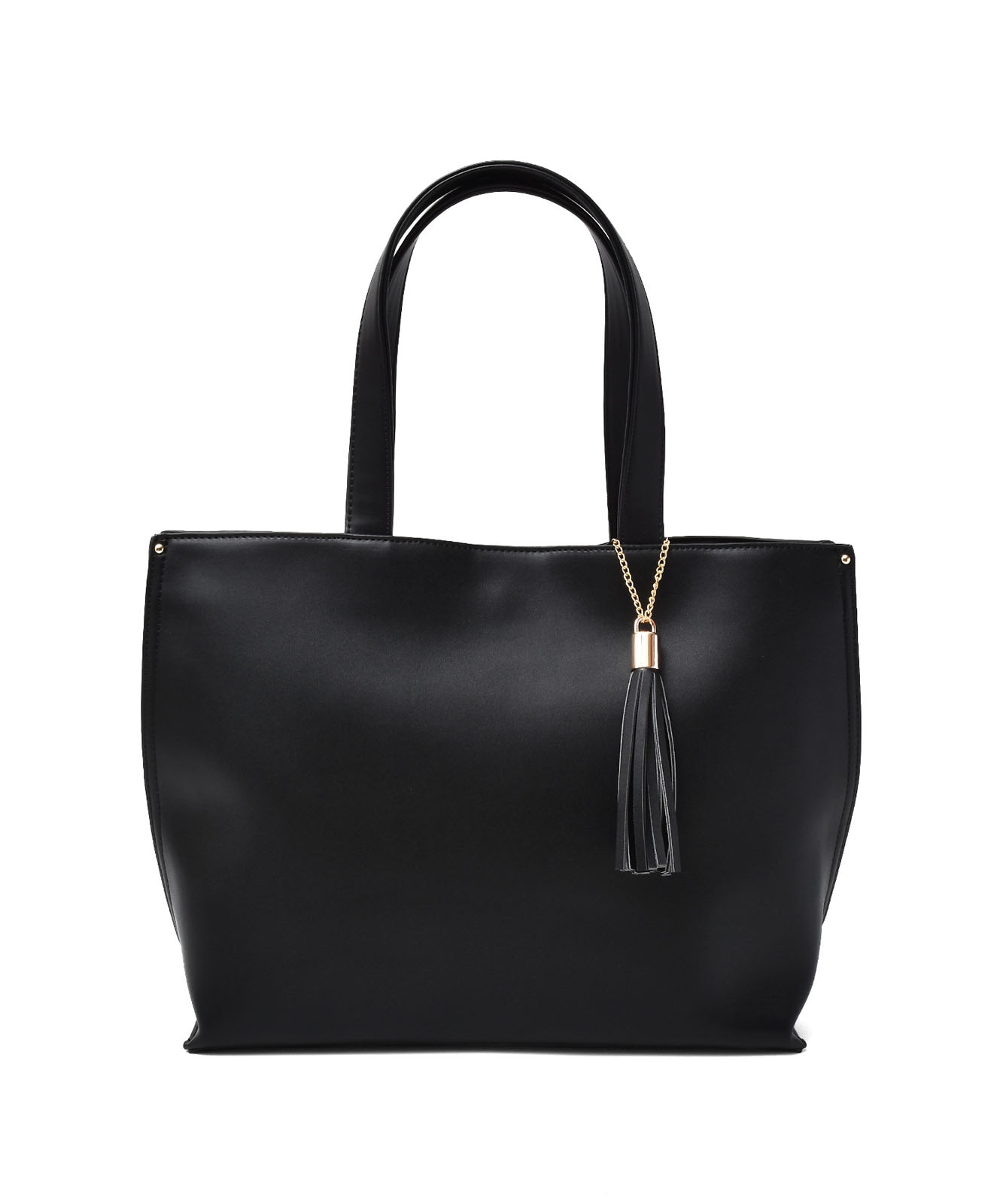 黒い合成皮革トートバッグ タッセル付き タッセル付き3ROOMビジネストートバッグ | バッグ,トートバッグ