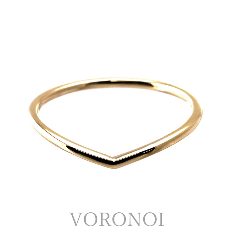 【5営業日以内に発送】重ねV字リング K18