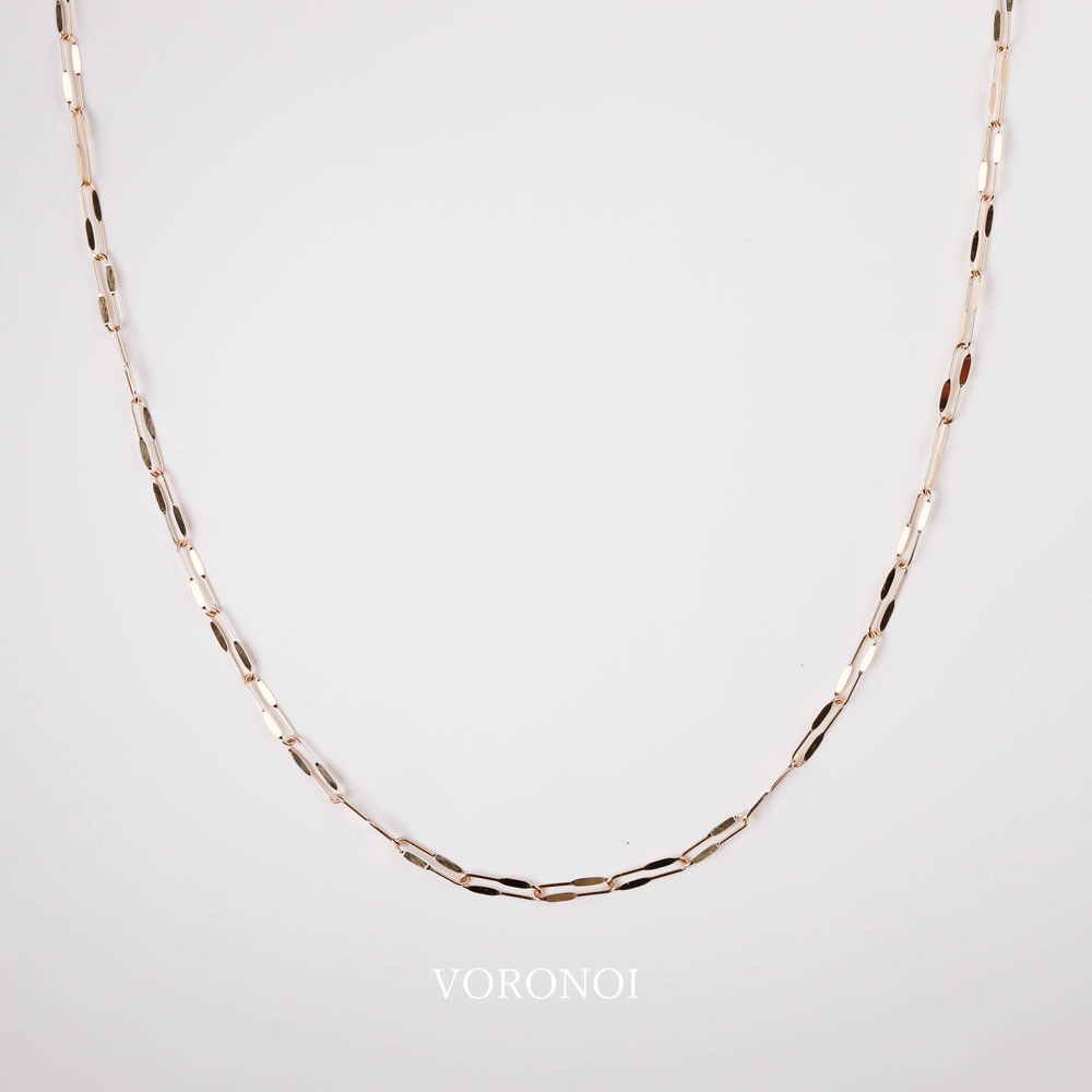 ハーフ　プレスクリップ　チェーン　ネックレス　K18