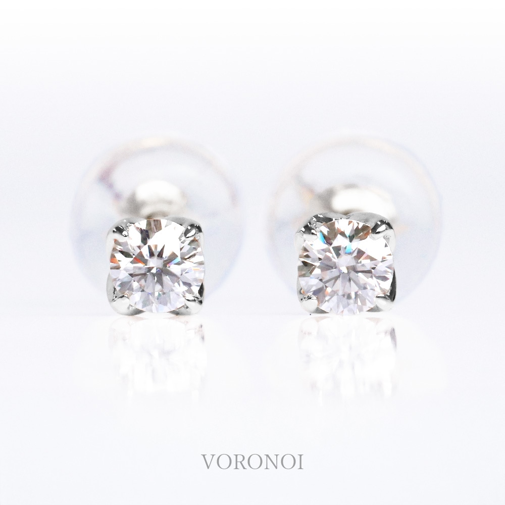 ラボグロウンダイヤモンド ピアス 0.2ct - tsubomi -｜K18/Pt950