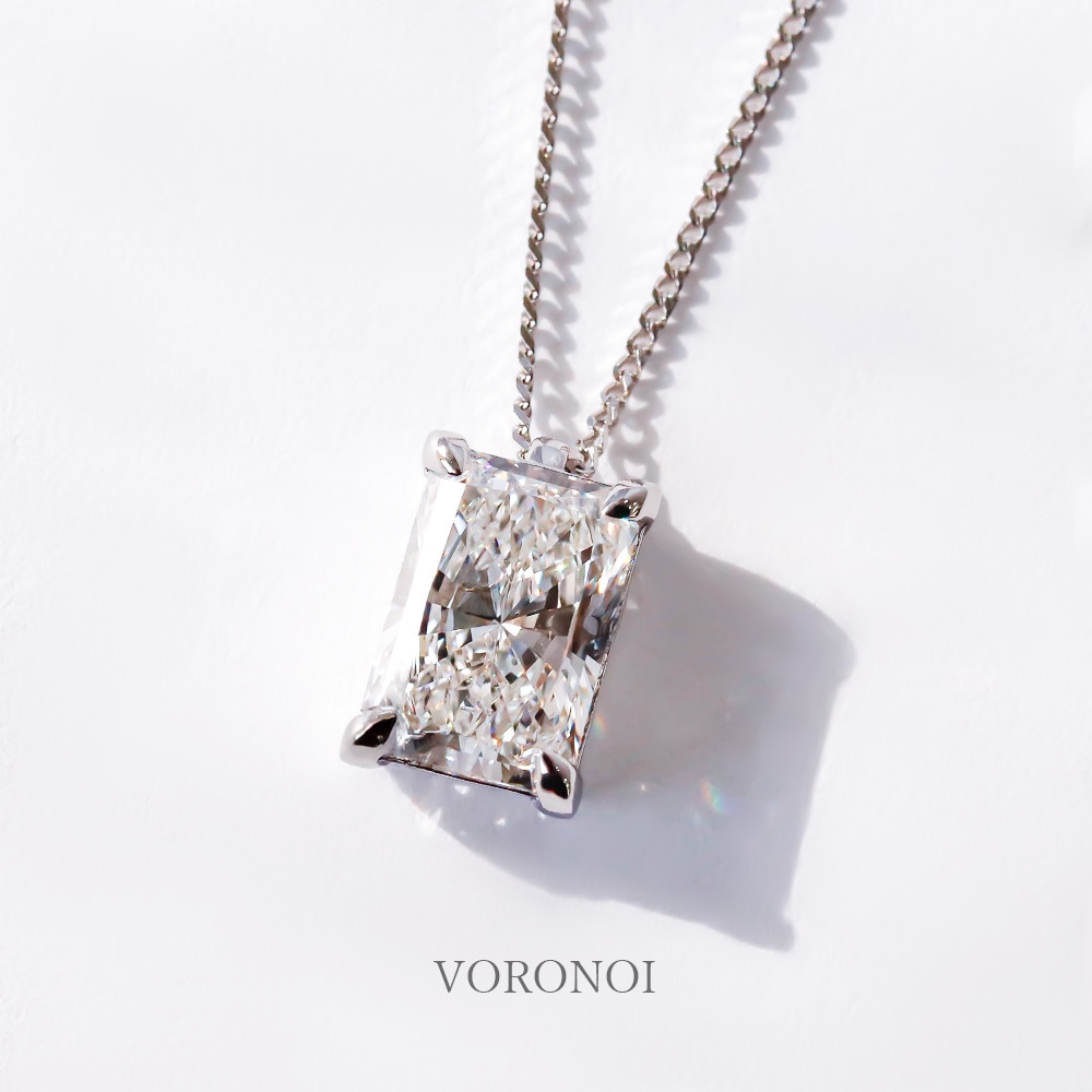 ラディアントカット スクエア ダイヤモンド 1ct ネックレス K18 / PT950