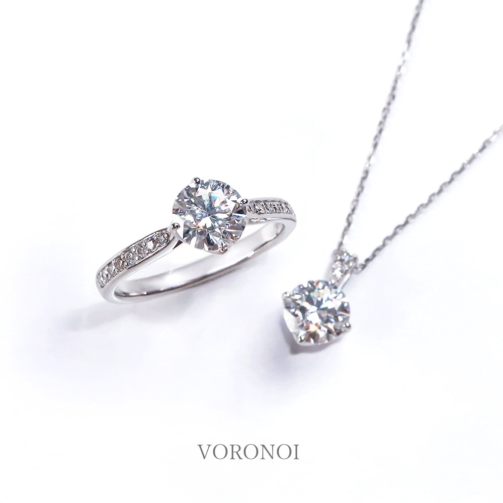 【 2点セット 】1ct ラボグロウン ダイヤモンド プラチナ リング & ネックレス セット / PT950