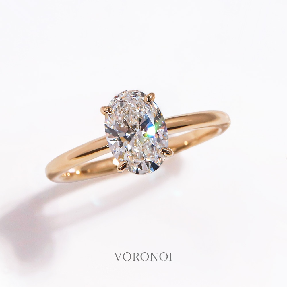 1ct オーバル ラボグロウン ダイヤモンド リング K18 / PT950