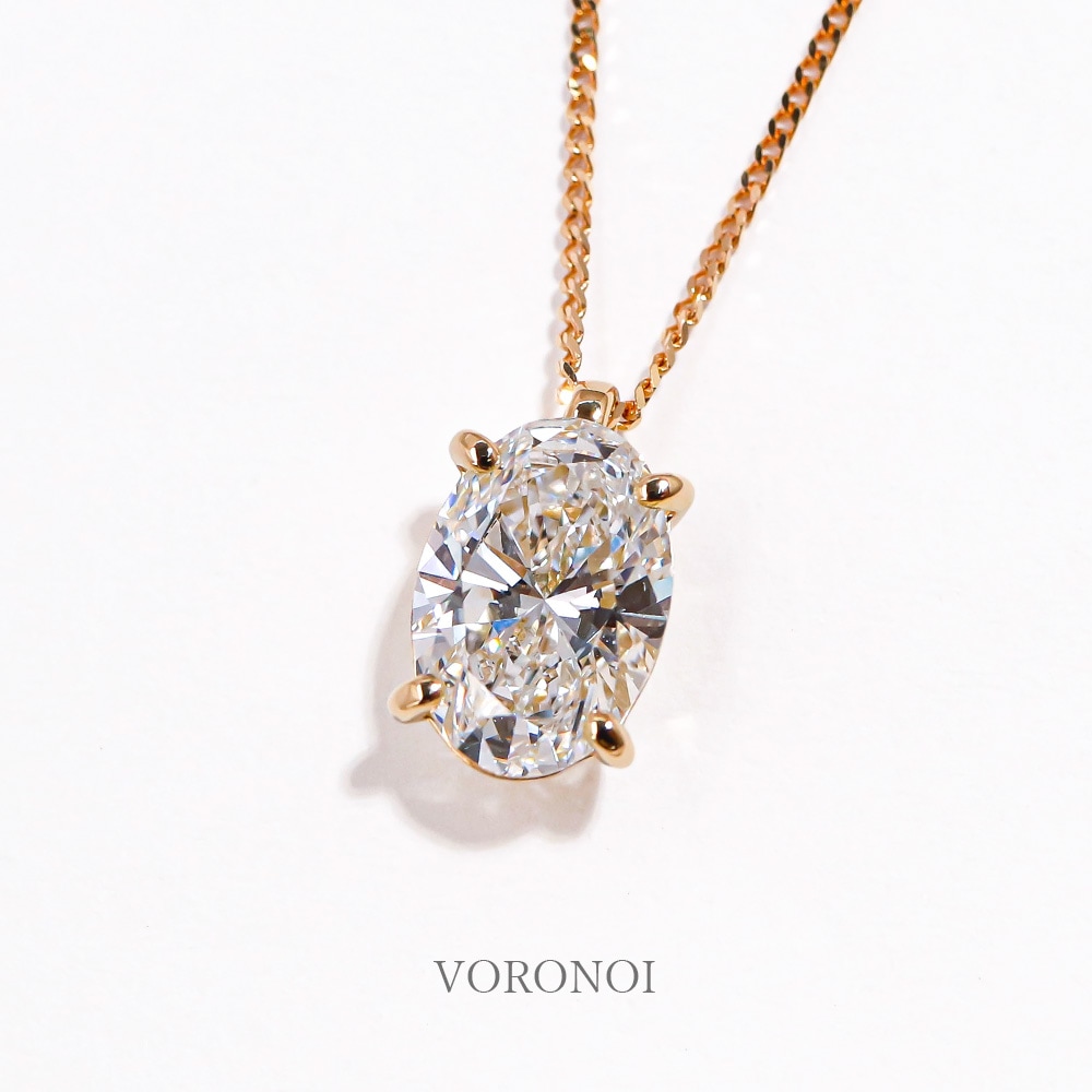 1ct オーバル ラボグロウン ダイヤモンド ネックレス K18 / PT950