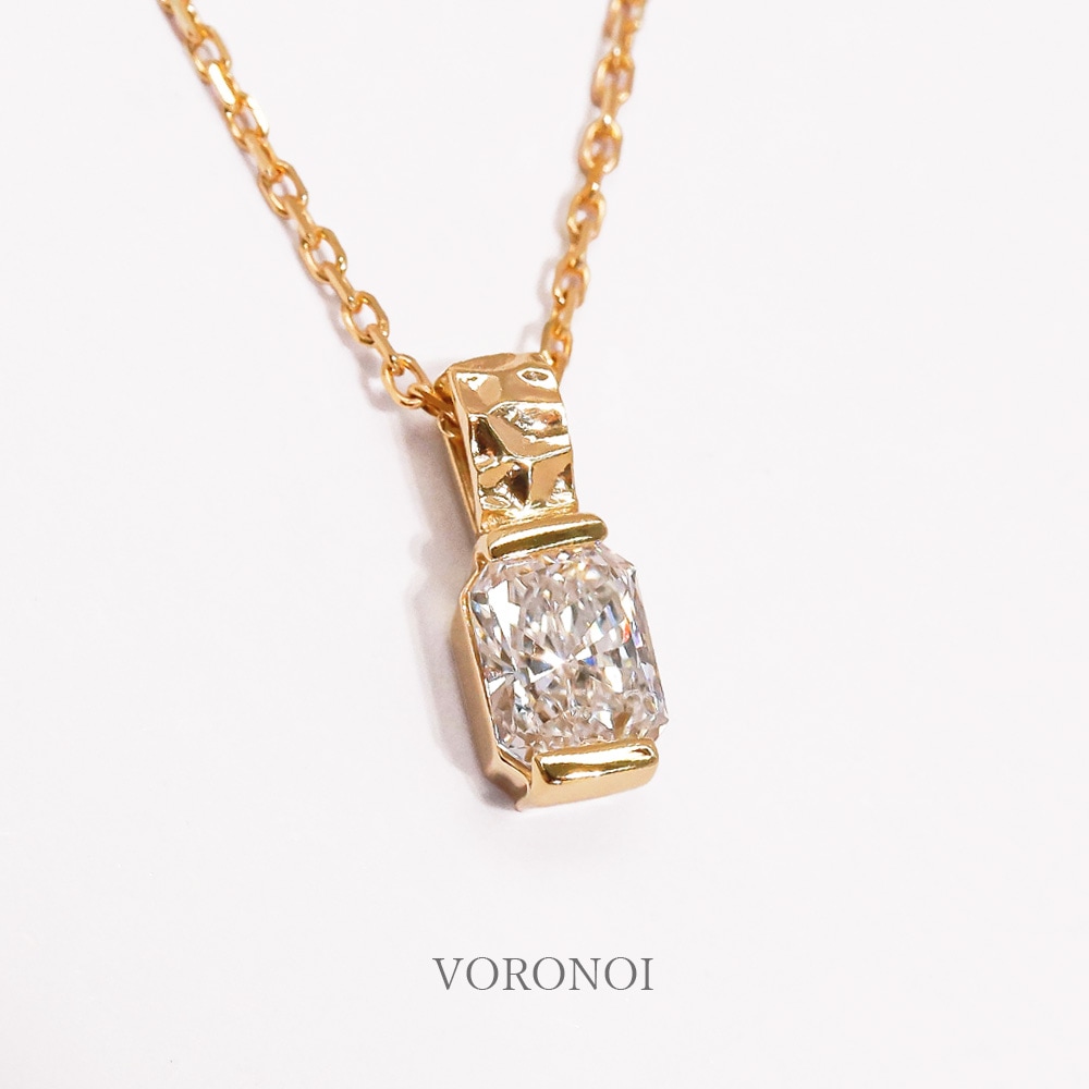 0.25ct ラディアントカット ラボグロウン ダイヤモンド ボロノイ / K18 / Pt950