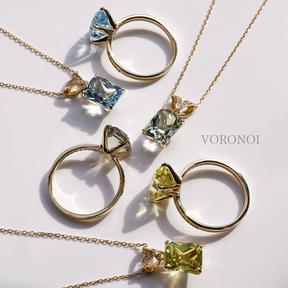 数量限定】VORONOI Open Setting エメラルドカット 「グリーン