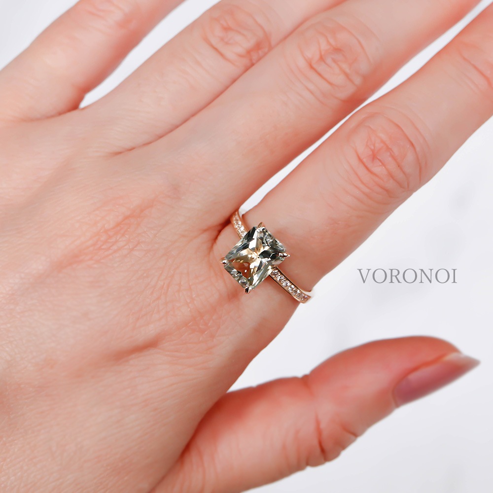 数量限定】VORONOI Open Setting エメラルドカット 「グリーンクォーツ