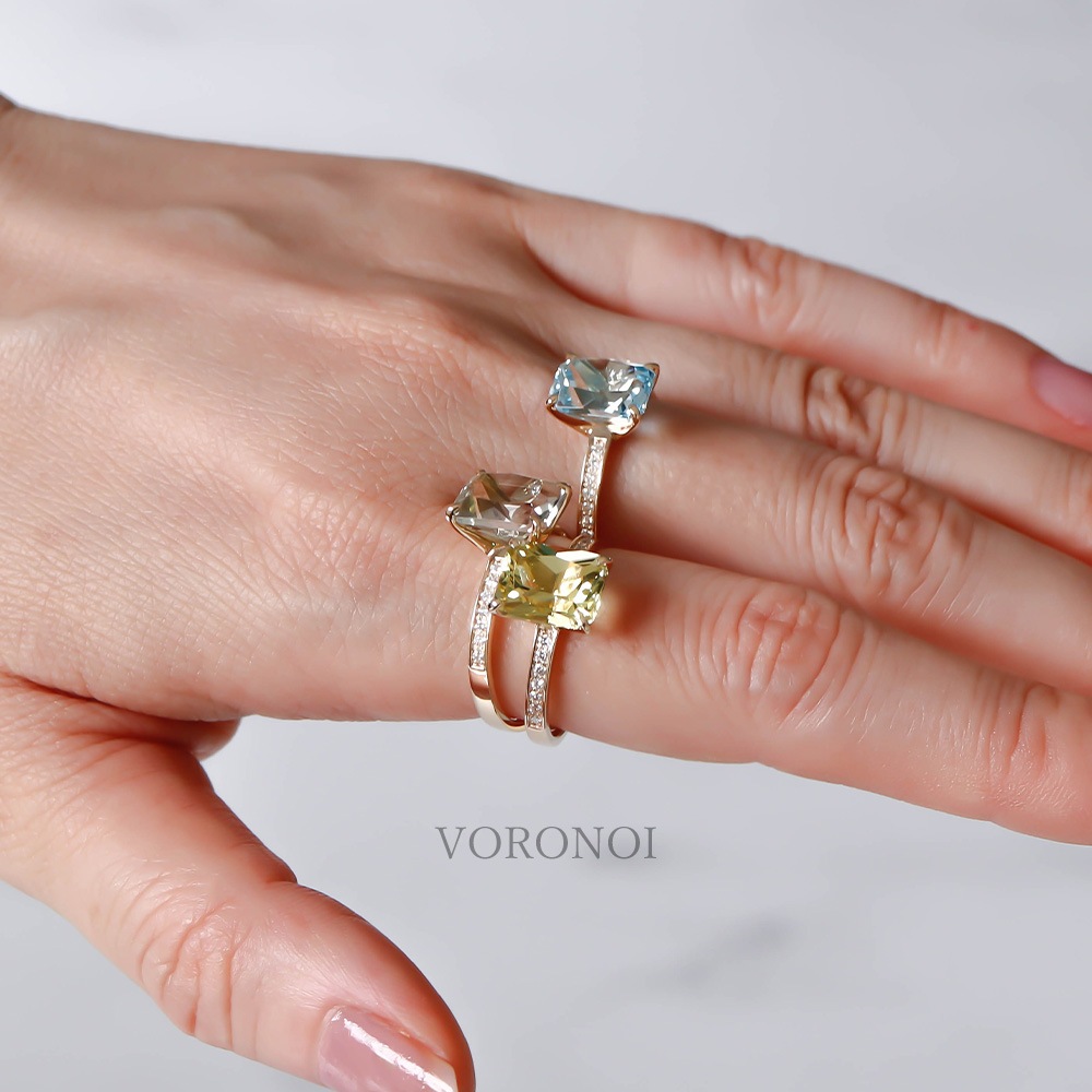 数量限定】VORONOI Open Setting エメラルドカット 「グリーン