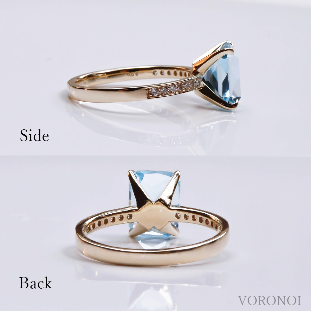 数量限定】VORONOI Open Setting エメラルドカット 「グリーンクォーツ