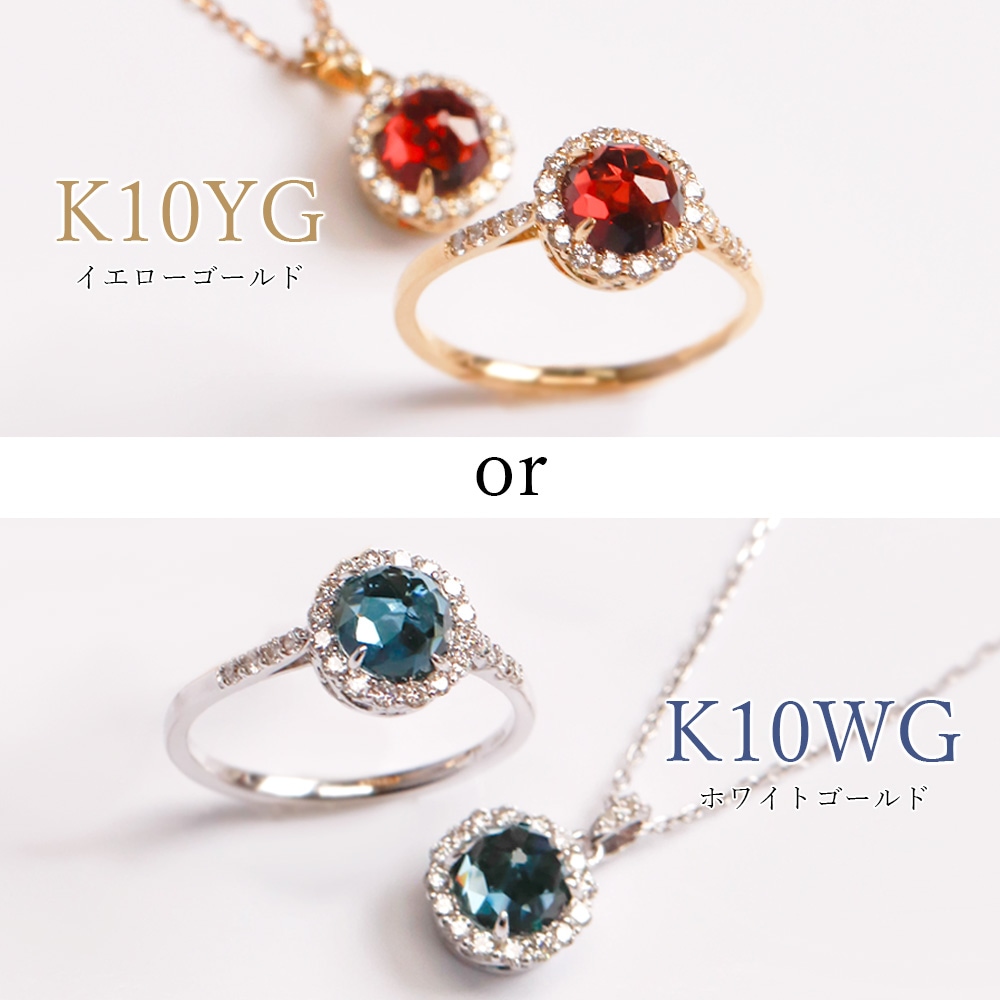 MINAMO-Flower- 6mm ダイヤモンド 取り巻き ネックレス K10