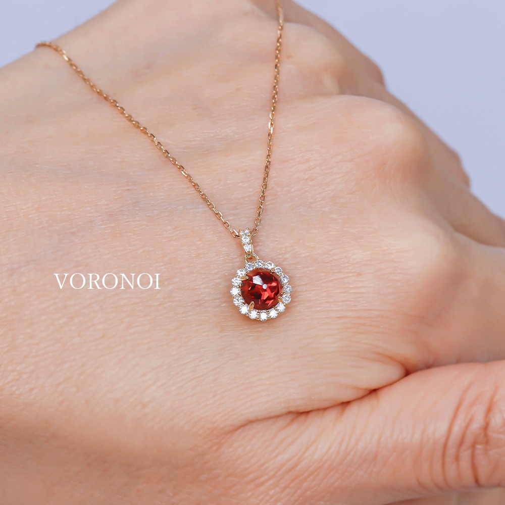 MINAMO-Flower- 6mm ダイヤモンド 取り巻き ネックレス K10