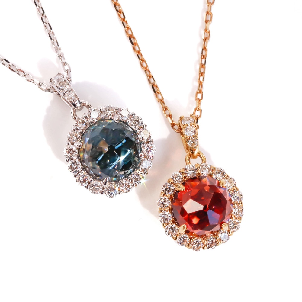 MINAMO-Flower- 6mm ダイヤモンド 取り巻き ネックレス K10