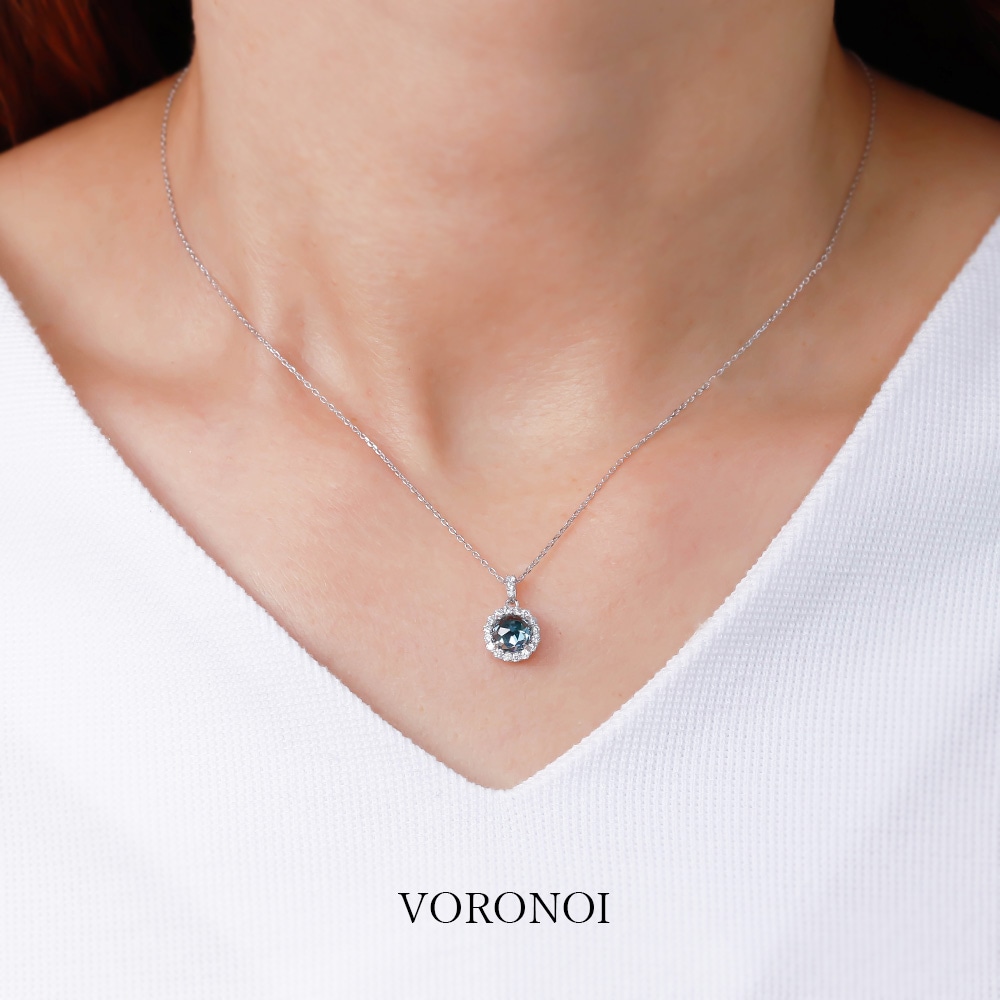 MINAMO-Flower- 6mm ダイヤモンド 取り巻き ネックレス K10