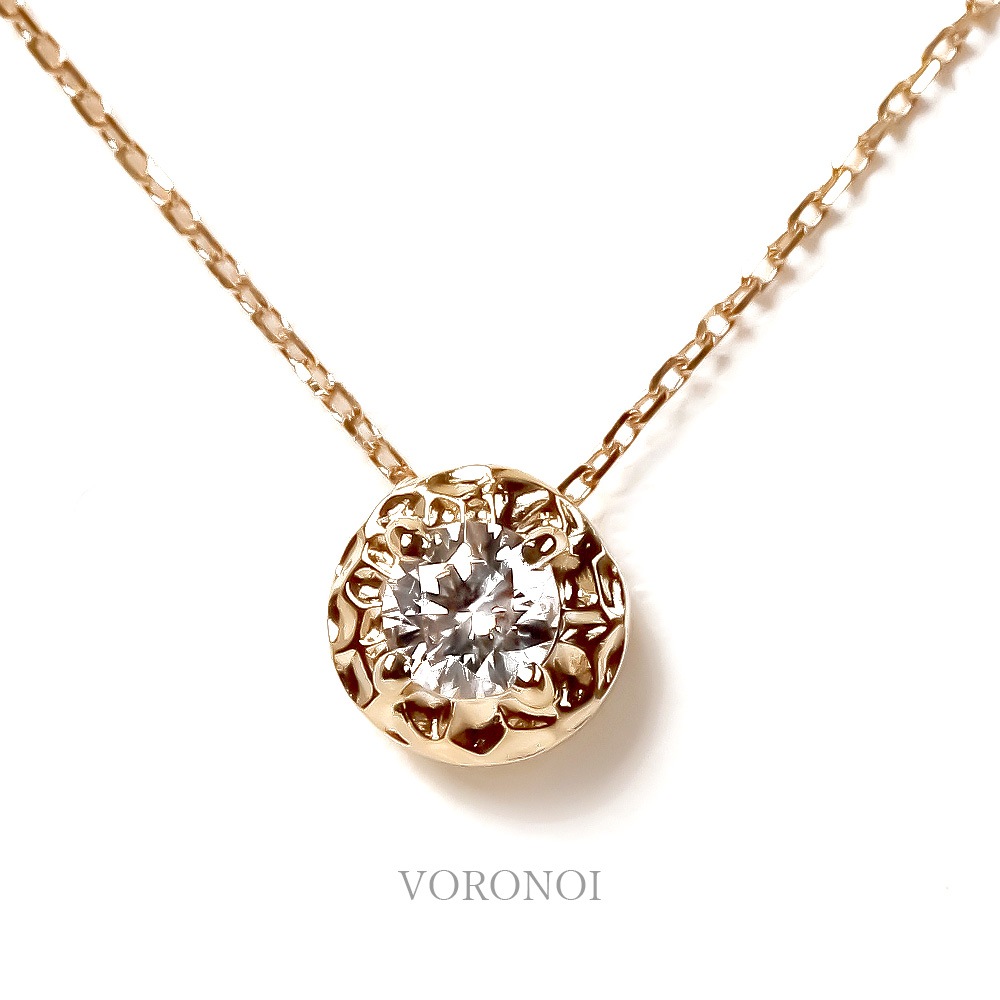 モアサナイト K10 ボロノイ ネックレス