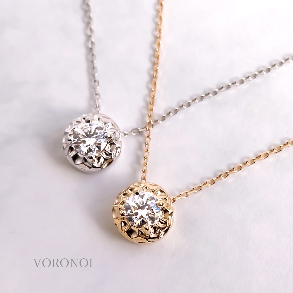 モアサナイト K10 ボロノイ ネックレス
