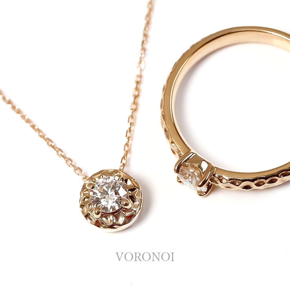 モアサナイト K10 ボロノイ ネックレス