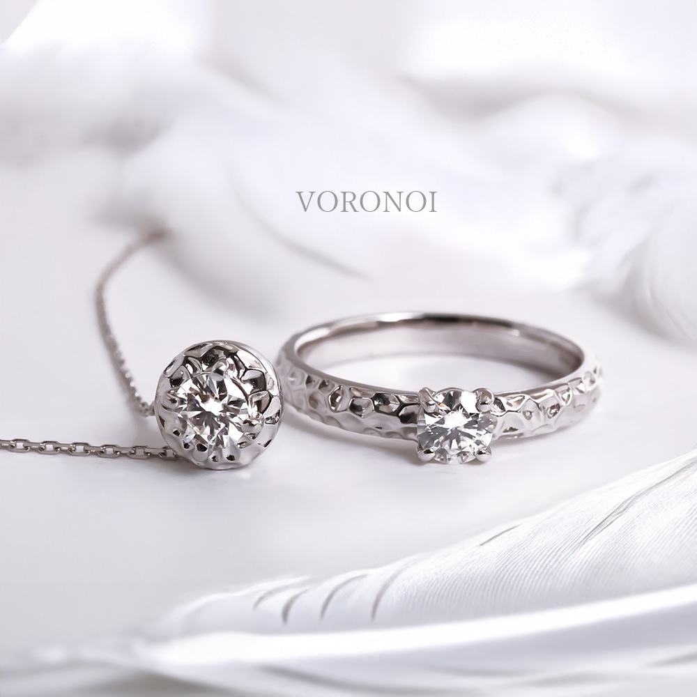 モアサナイト K10 ボロノイ ネックレス