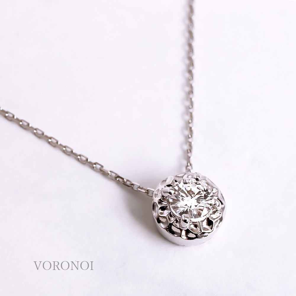 モアサナイト K10 ボロノイ ネックレス