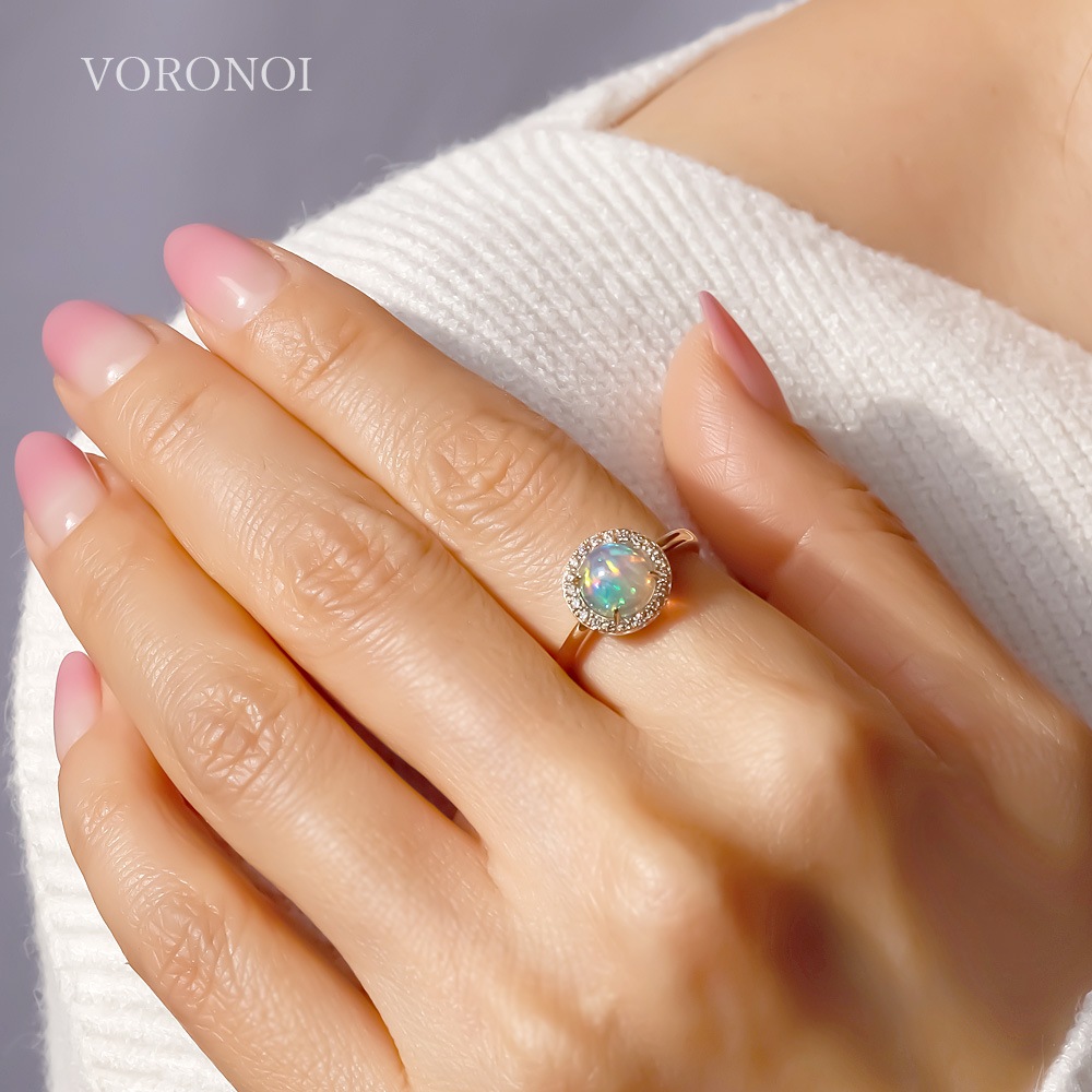 【 5営業日以内発送 / 在庫限り 】MINAMO - Opal -「Cosmo」ダイヤモンド 取り巻き リング / K10YG