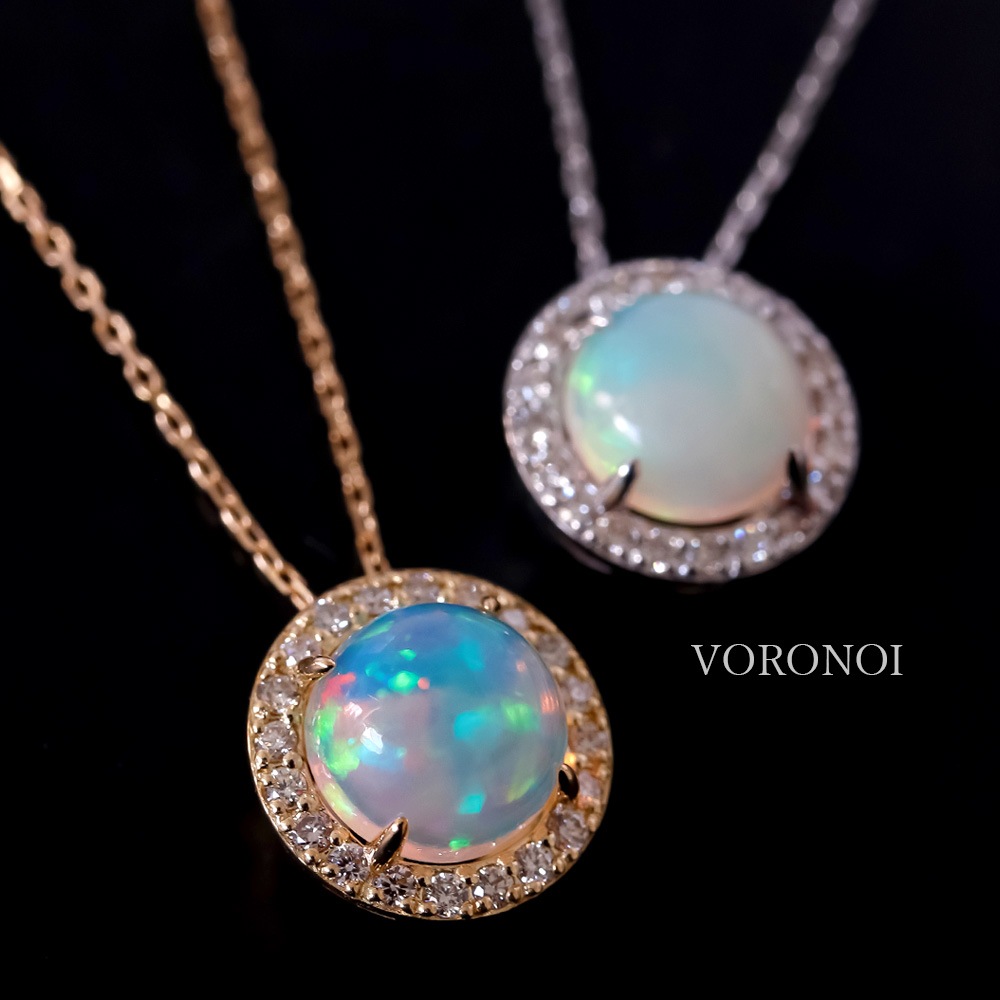 【 5営業日以内発送 / 在庫限り 】MINAMO - Opal -「Cosmo」ダイヤモンド 取り巻き ネックレス / K10YG