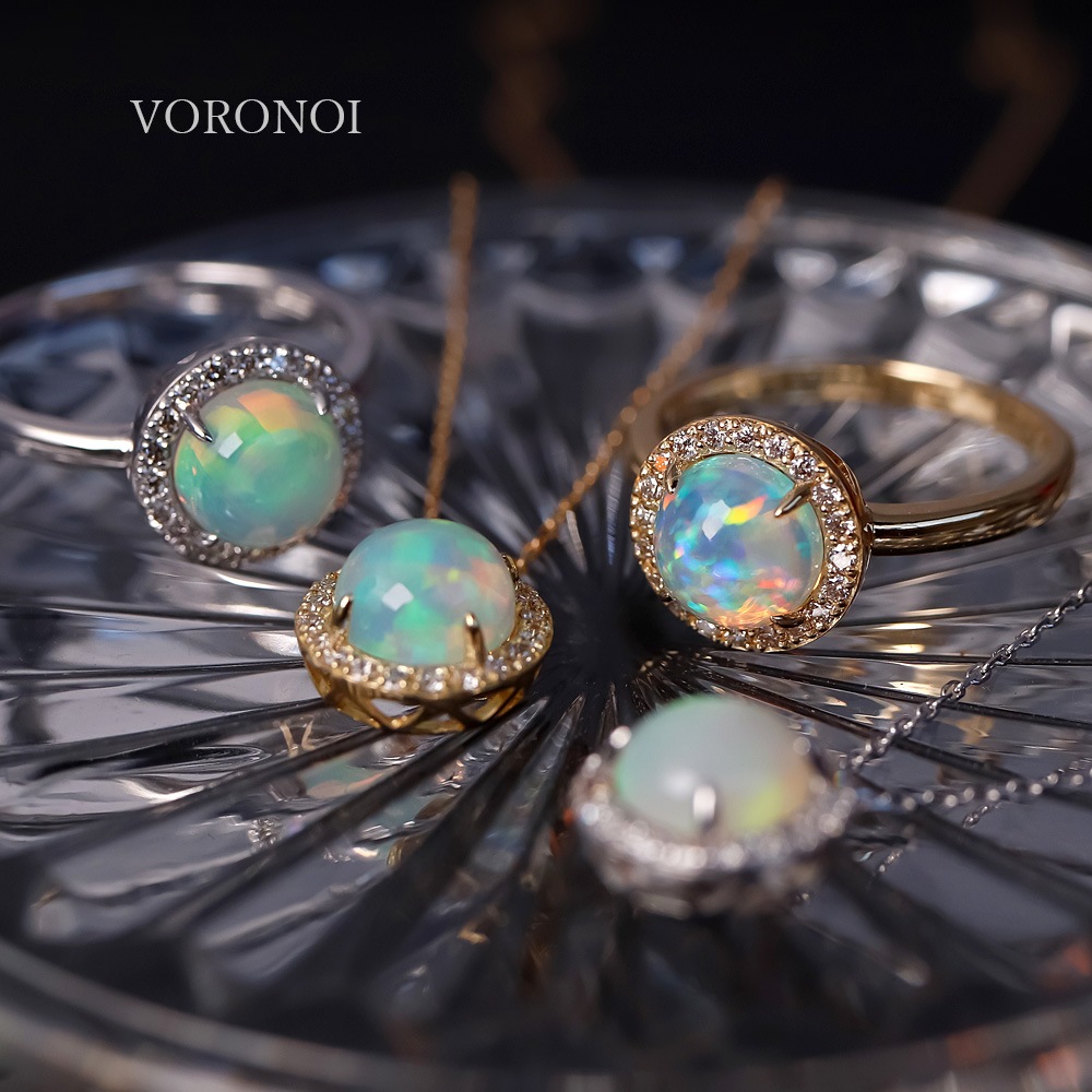 【 5営業日以内発送 / 在庫限り 】MINAMO - Opal -「Cosmo」ダイヤモンド 取り巻き ネックレス / K10YG