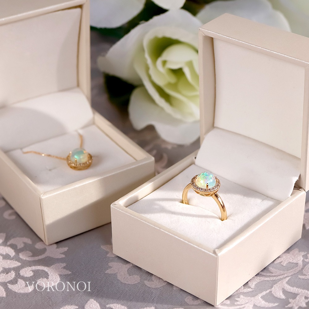 【 5営業日以内発送 / 在庫限り 】MINAMO - Opal -「Cosmo」ダイヤモンド 取り巻き ネックレス / K10YG