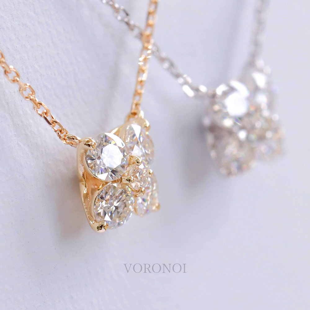 ラボグロウンダイヤモンド 計 0.40ct 「ハナミズキ」 ネックレス / K18 / Pt950
