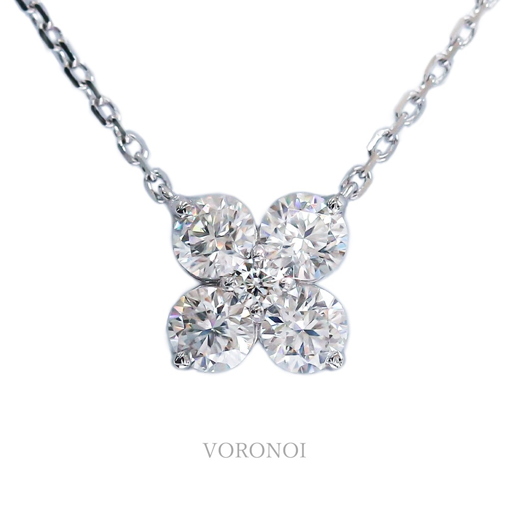 ラボグロウンダイヤモンド 計 0.40ct 「ハナミズキ」 ネックレス / K18 / Pt950