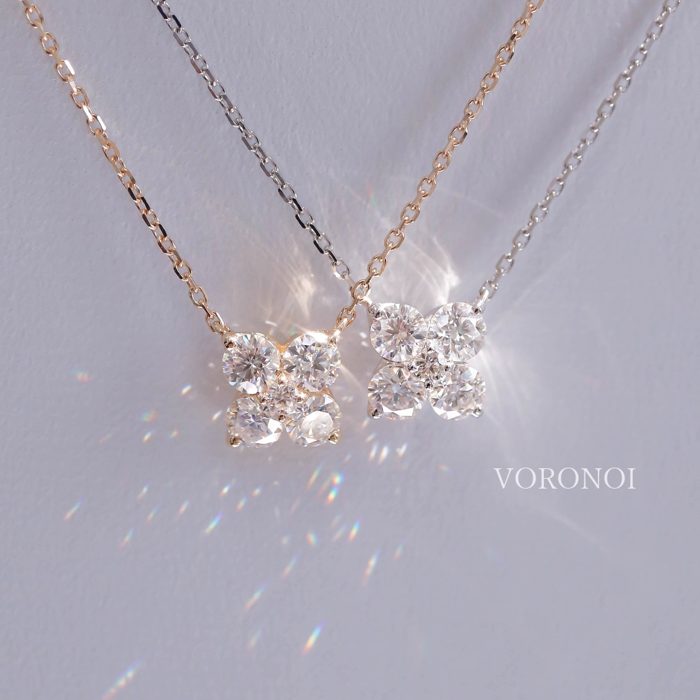 ラボグロウンダイヤモンド 計 0.40ct 「ハナミズキ」 ネックレス / K18 / Pt950