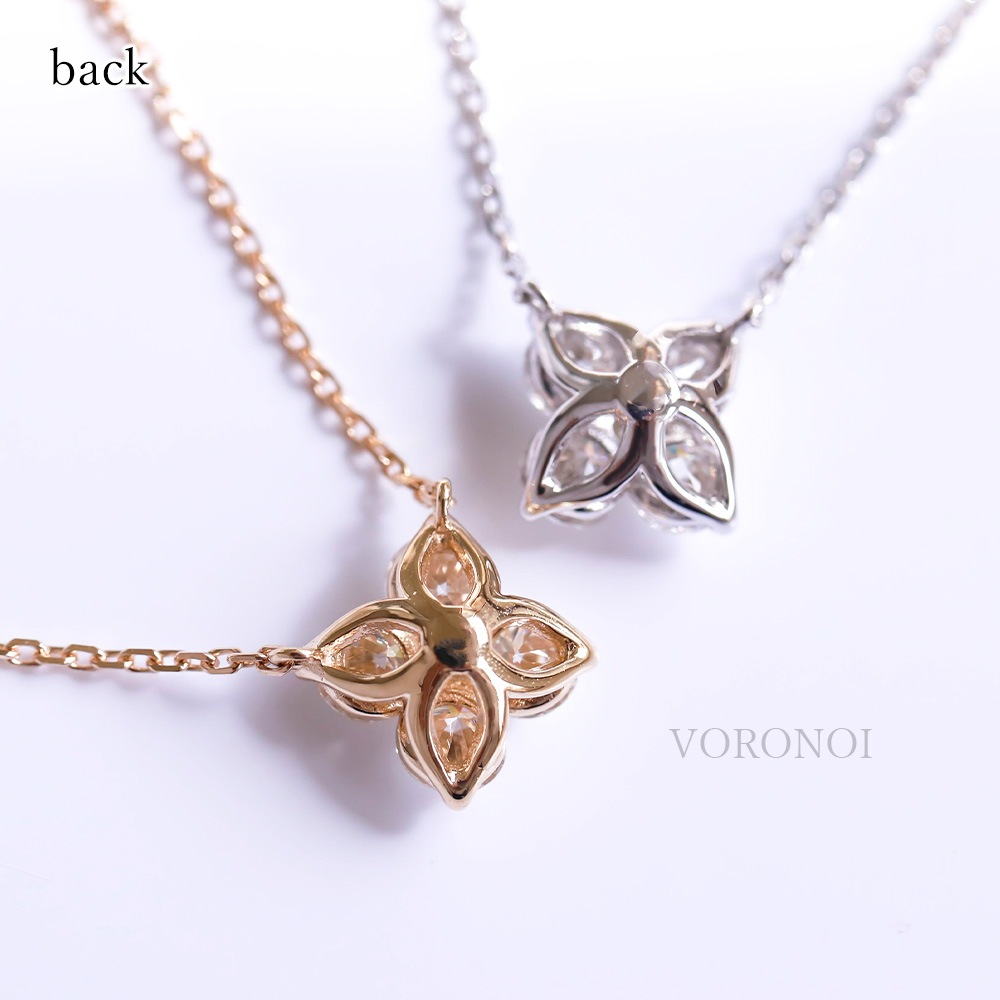 ラボグロウンダイヤモンド 計 0.40ct 「ハナミズキ」 ネックレス / K18 / Pt950