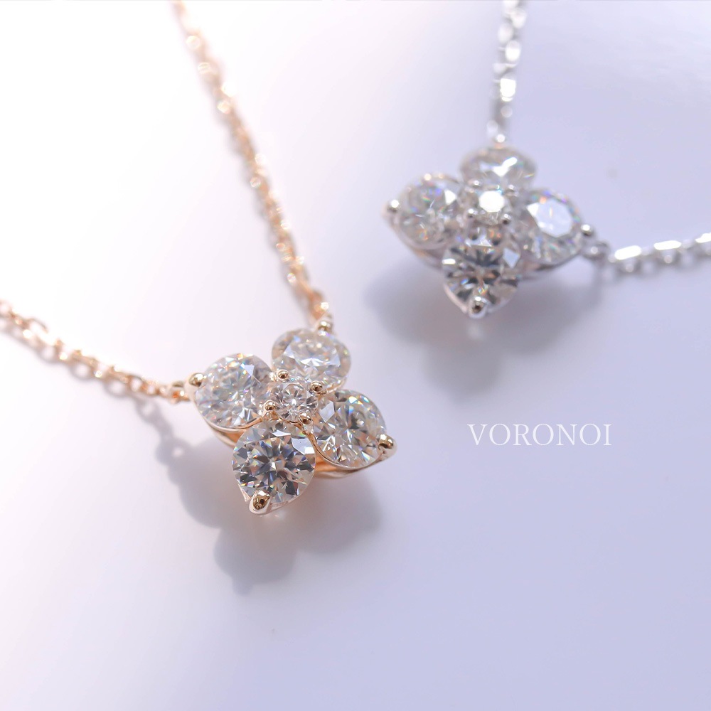 ラボグロウンダイヤモンド 計 0.40ct 「ハナミズキ」 ネックレス / K18 / Pt950